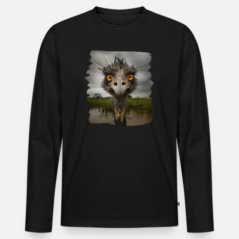 Emus Emu - Männer Premium Bio Langarmshirt - Schwarz