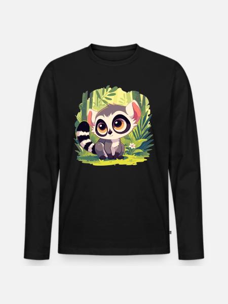 Lemuren Lemurs Lemur - Men's Premium Organic Long Sleeve Shirt - black