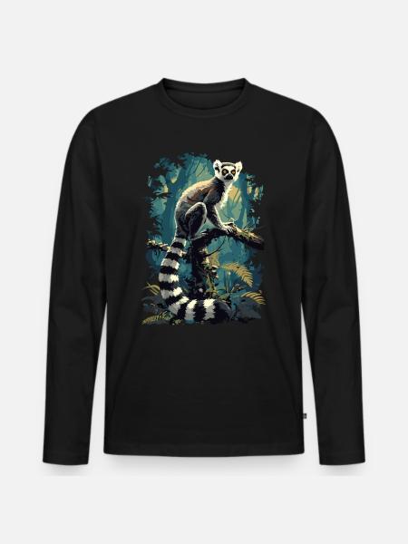 Lemuren Lemurs Lemur - Men's Premium Organic Long Sleeve Shirt - black