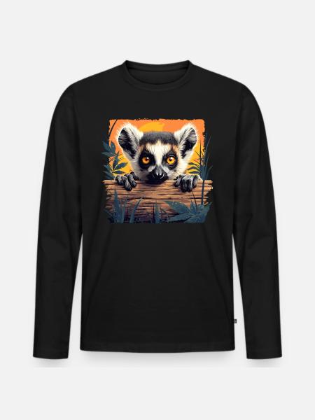 Lemuren Lemurs Lemur - Men's Premium Organic Long Sleeve Shirt - black