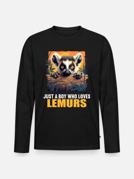 Lemuren Lemurs Lemur - Men's Premium Organic Long Sleeve Shirt - black