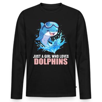 Dolphin Dolphins Dolphin - Men's Premium Organic Long Sleeve Shirt - black - Front - Nico (187cm)