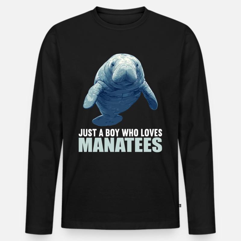 Seekuh Manatees Manatee - Männer Premium Bio Langarmshirt - Schwarz