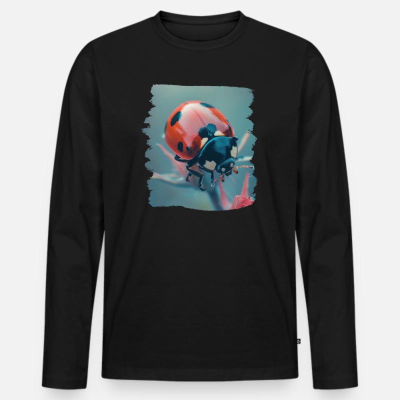 Ladybug Marienkäfer - Männer Premium Bio Langarmshirt - Schwarz