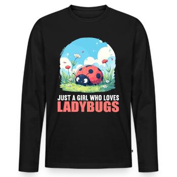 Ladybug Marienkäfer - Men's Premium Organic Long Sleeve Shirt - black - Front - Nico (187cm)