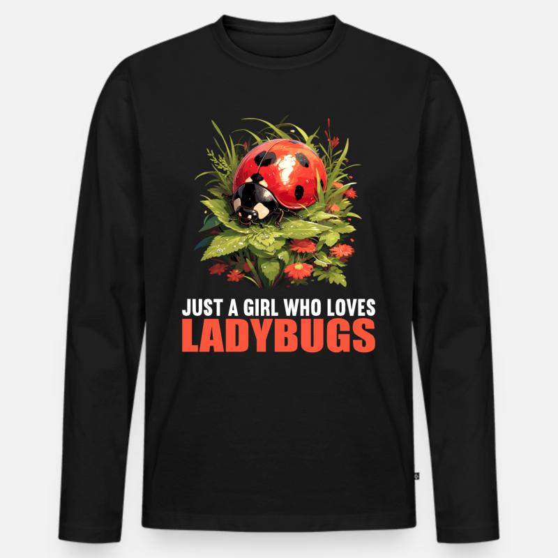 Ladybug Marienkäfer - Männer Premium Bio Langarmshirt - Schwarz
