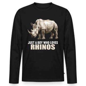 Rhino Rhinos Rhino - T-shirt manches longues Premium bio Homme - noir - Devant - Nico (187cm)