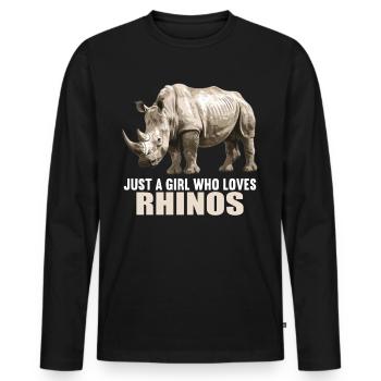 Rhino Rhinos Rhino - T-shirt manches longues Premium bio Homme - noir - Devant - Nico (187cm)