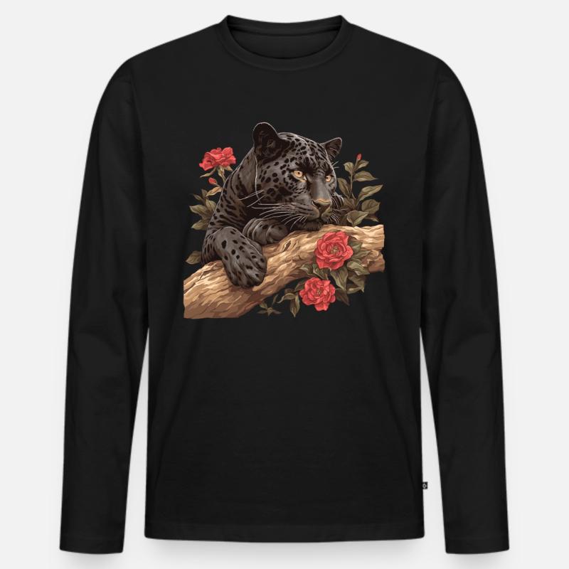 Panthers Panther - Männer Premium Bio Langarmshirt - Schwarz