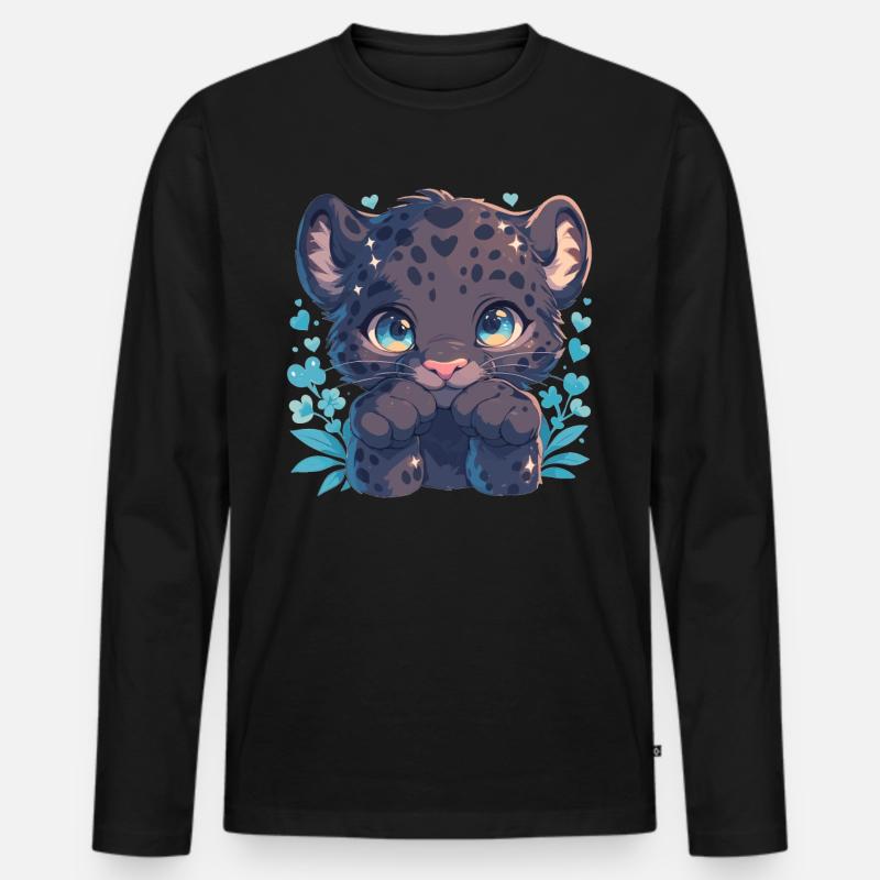 Panthers Panther - Männer Premium Bio Langarmshirt - Schwarz