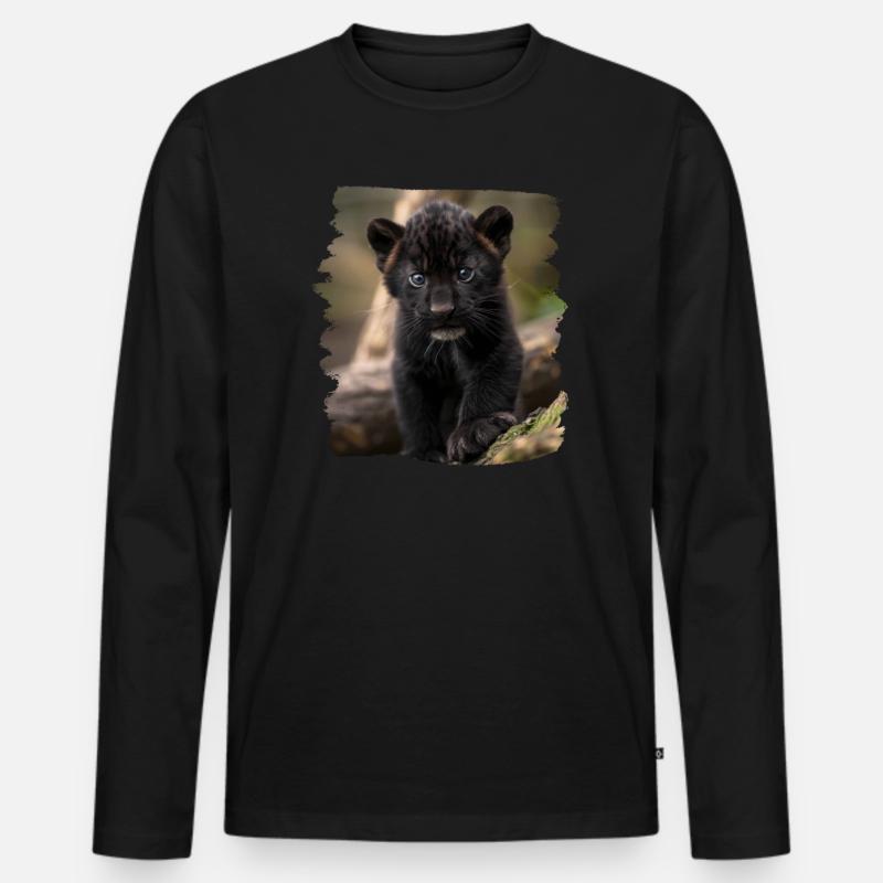 Panthers Panther - Männer Premium Bio Langarmshirt - Schwarz