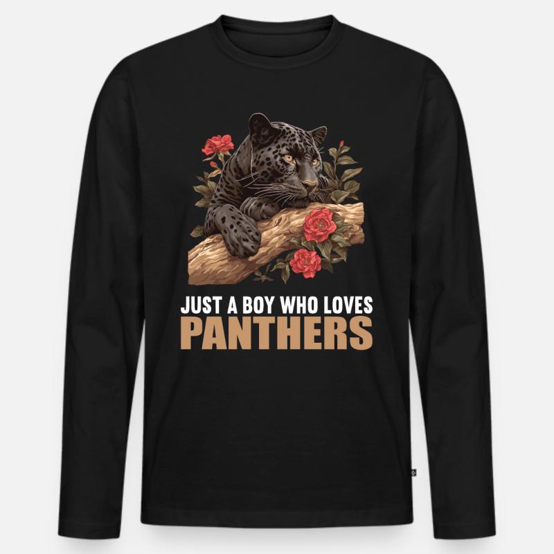 Panthers Panther - Männer Premium Bio Langarmshirt - Schwarz