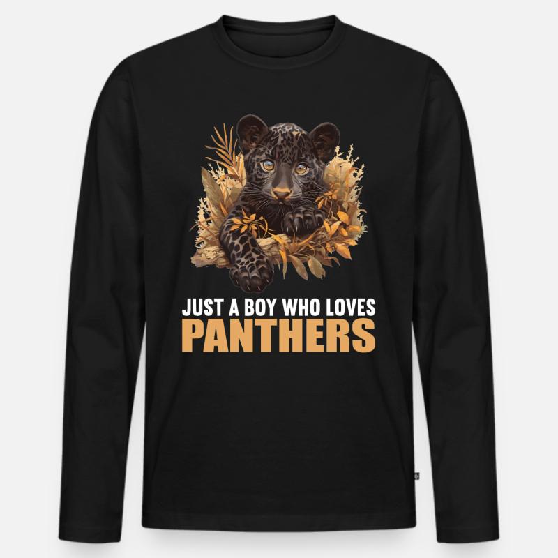 Panthers Panther - Männer Premium Bio Langarmshirt - Schwarz