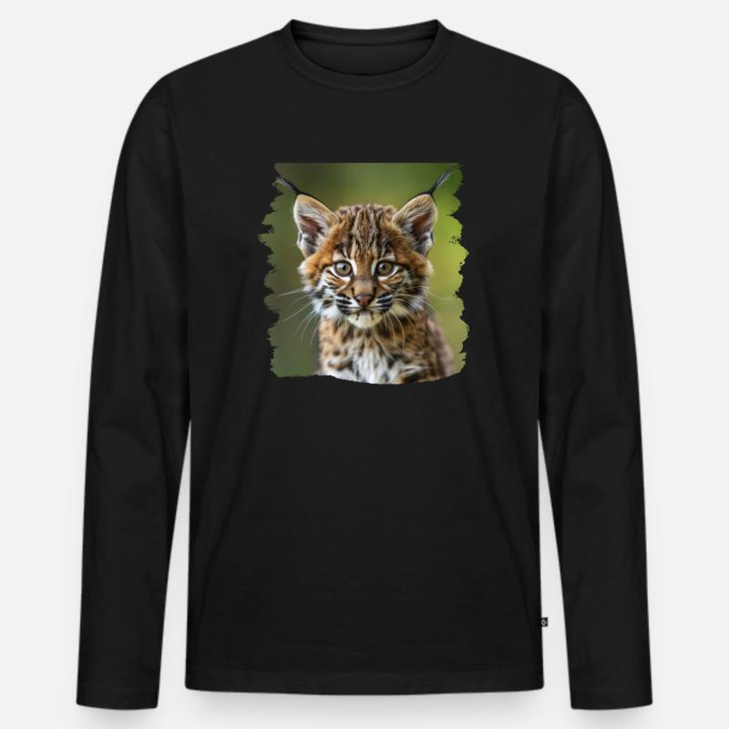 Bobcats Rotluchse Rotluchs Luchs - Männer Premium Bio Langarmshirt - Schwarz