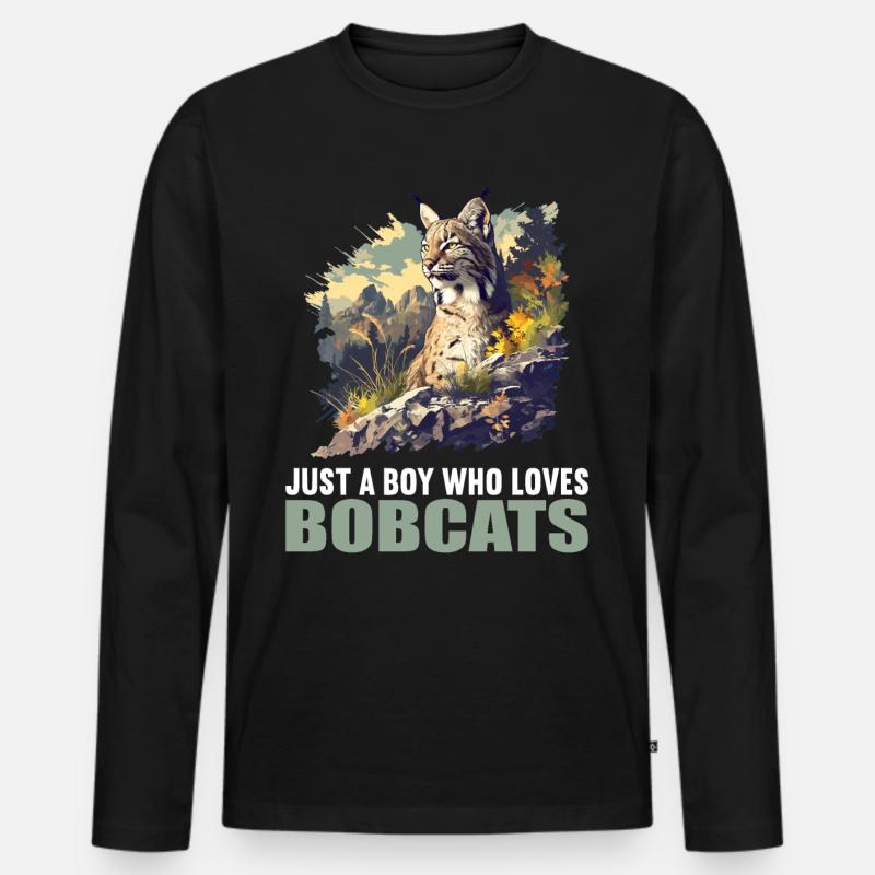 Bobcats Rotluchse Rotluchs Luchs - Männer Premium Bio Langarmshirt - Schwarz