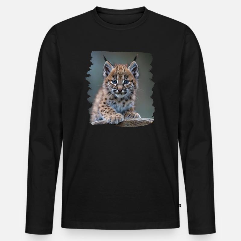 Bobcats Rotluchse Rotluchs Luchs - Männer Premium Bio Langarmshirt - Schwarz