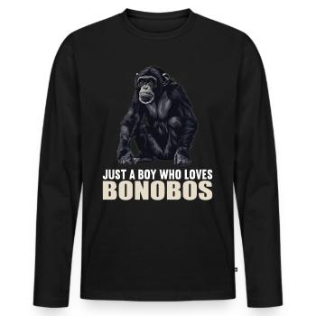 Bonobos Bonobo - Men's Premium Organic Long Sleeve Shirt - black - Front - Nico (187cm)