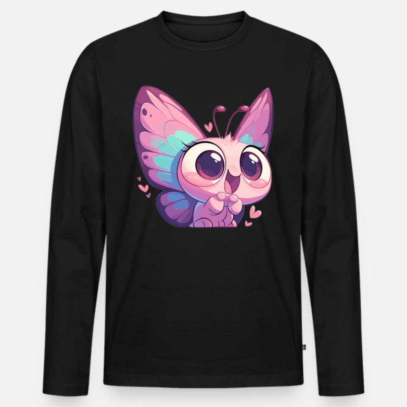 Butterfly Schmetterlinge Schmetterling - Männer Premium Bio Langarmshirt - Schwarz