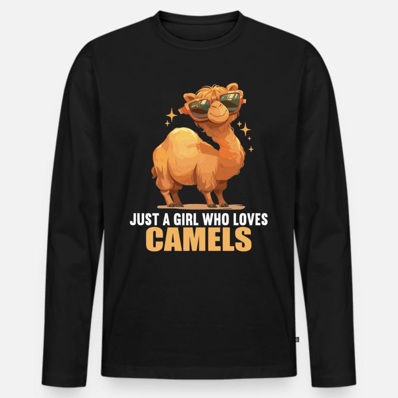 Camel Kamele Kamel - Männer Premium Bio Langarmshirt - Schwarz