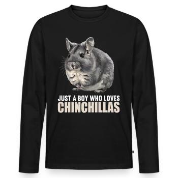 Chinchillas Chinchilla - Men's Premium Organic Long Sleeve Shirt - black - Front - Nico (187cm)