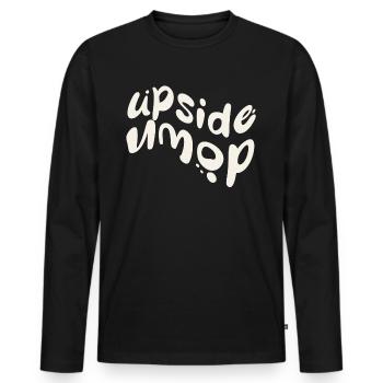 upside down - Männer Premium Bio Langarmshirt - Schwarz - Vorne - Nico (187cm)