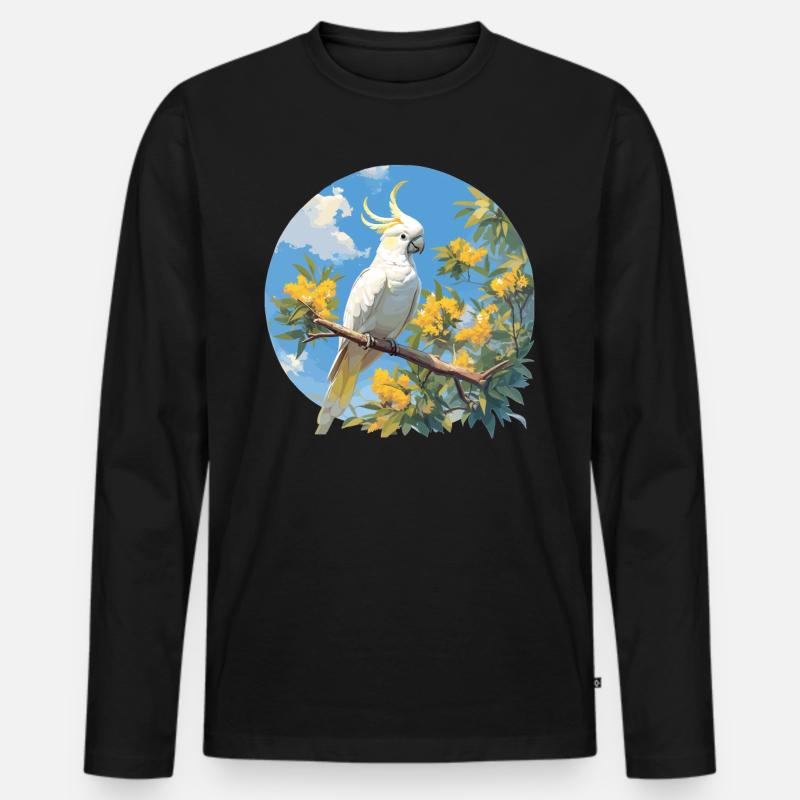 Cockatoo Kakadus Kakadu - Männer Premium Bio Langarmshirt - Schwarz