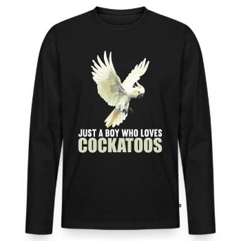 Cacatoès Cacatoès Cacatoès - T-shirt manches longues Premium bio Homme - noir - Devant - Nico (187cm)