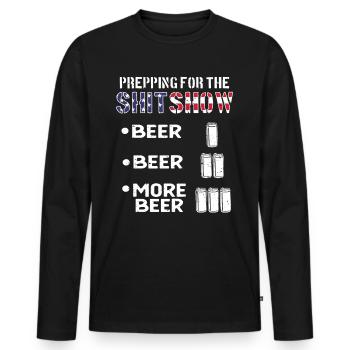Prepping Für Die Shotshow Politische Satire - Männer Premium Bio Langarmshirt - Schwarz - Vorne - Nico (187cm)