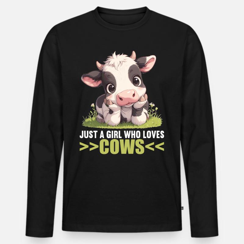 Kühe Kuh - Männer Premium Bio Langarmshirt - Schwarz