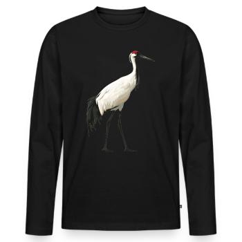 Grues Grues - T-shirt manches longues Premium bio Homme - noir - Devant - Nico (187cm)