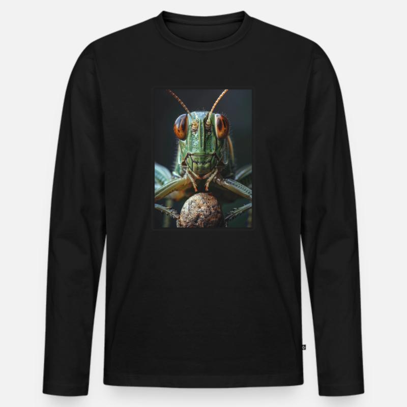 Grillen Grille - Männer Premium Bio Langarmshirt - Schwarz