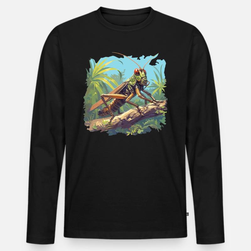 Grillen Grille - Männer Premium Bio Langarmshirt - Schwarz
