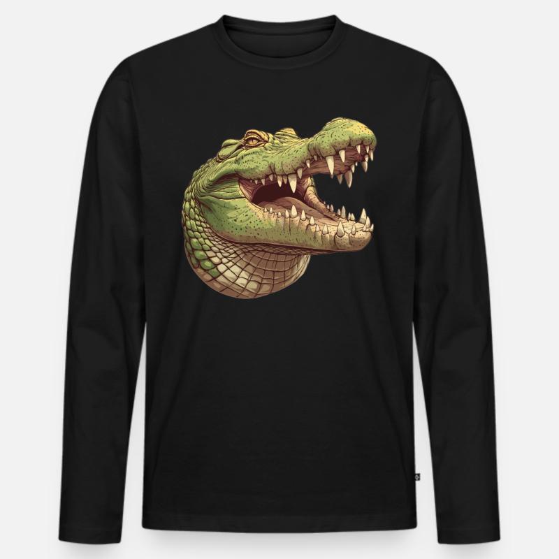 Krokodile Krokodil - Männer Premium Bio Langarmshirt - Schwarz