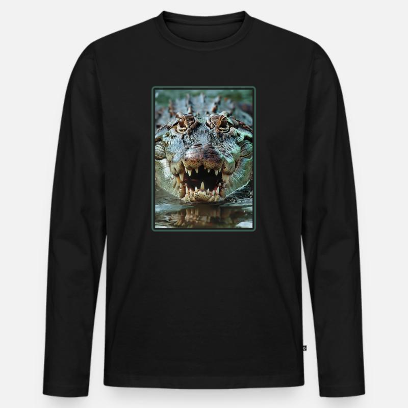 Krokodile Krokodil - Männer Premium Bio Langarmshirt - Schwarz