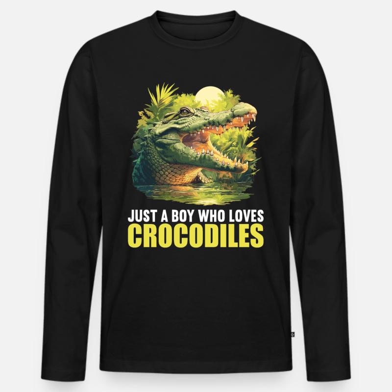 Krokodile Krokodil - Männer Premium Bio Langarmshirt - Schwarz