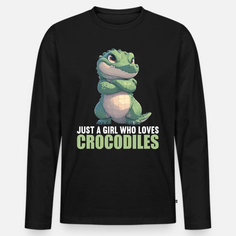 Krokodile Krokodil - Männer Premium Bio Langarmshirt - Schwarz