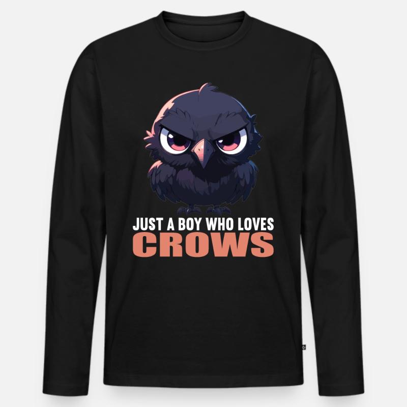 Krähen Krähe - Männer Premium Bio Langarmshirt - Schwarz