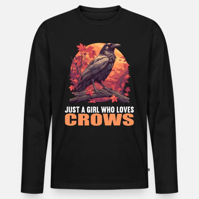 Krähen Krähe - Männer Premium Bio Langarmshirt - Schwarz
