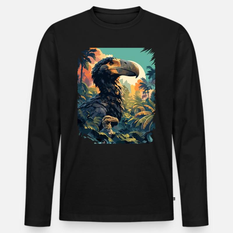 Dodos Dodo - Männer Premium Bio Langarmshirt - Schwarz
