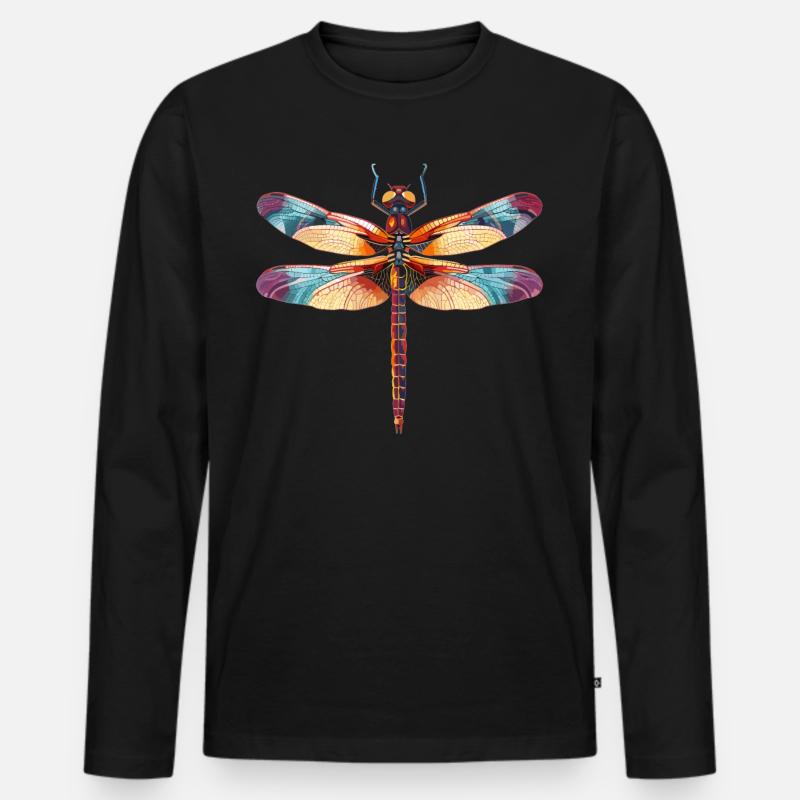 Libellen Libelle - Männer Premium Bio Langarmshirt - Schwarz