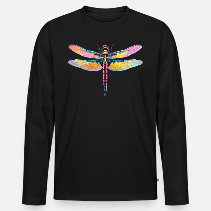 Libellen Libelle - Männer Premium Bio Langarmshirt - Schwarz