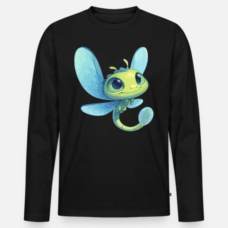 Libellen Libelle - Männer Premium Bio Langarmshirt - Schwarz