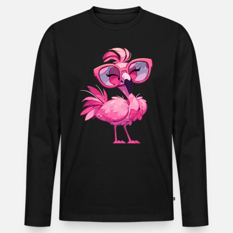 Flamingos Flamingo - Männer Premium Bio Langarmshirt - Schwarz