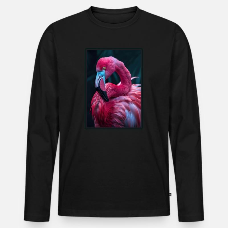 Flamingos Flamingo - Männer Premium Bio Langarmshirt - Schwarz