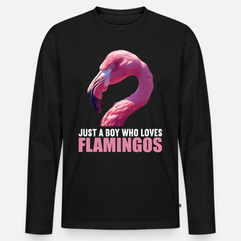 Flamingos Flamingo - Männer Premium Bio Langarmshirt - Schwarz