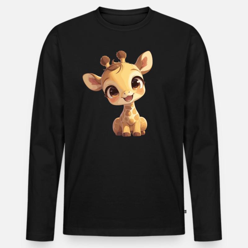 Giraffen Giraffe - Männer Premium Bio Langarmshirt - Schwarz