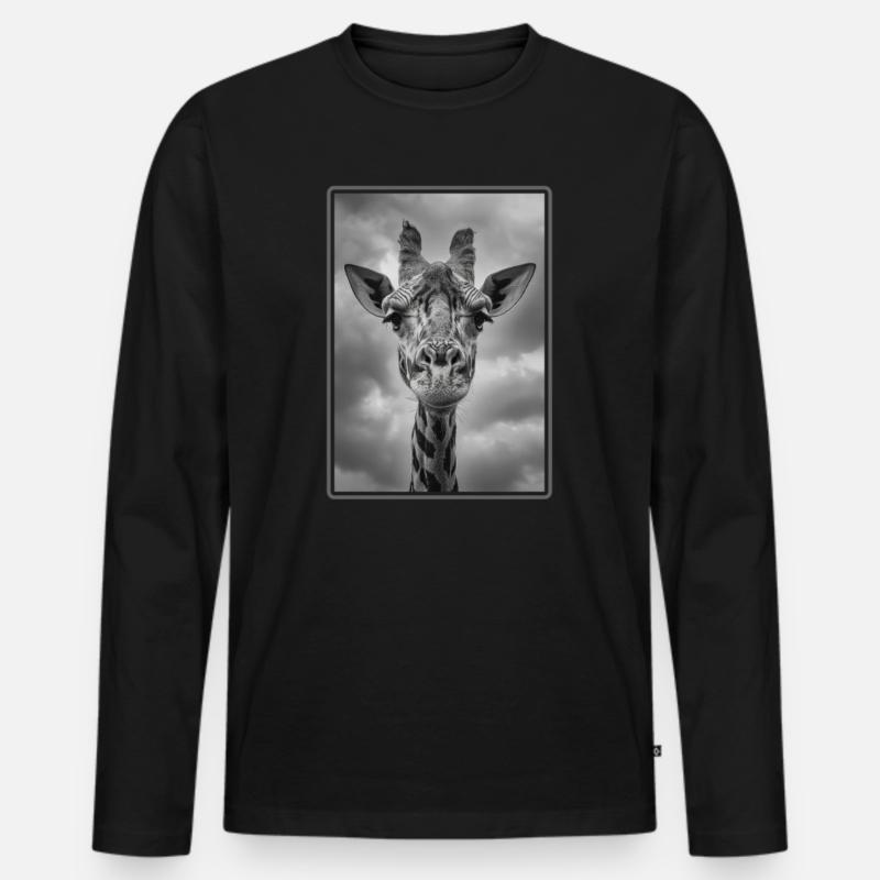 Giraffen Giraffe - Männer Premium Bio Langarmshirt - Schwarz