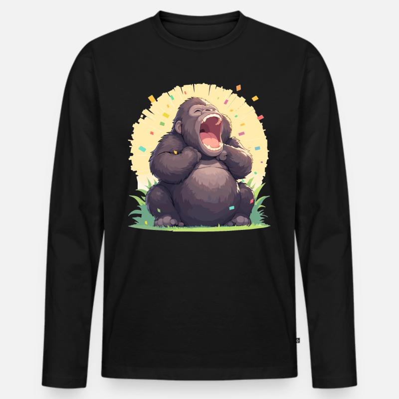 Gorillas Gorilla - Männer Premium Bio Langarmshirt - Schwarz