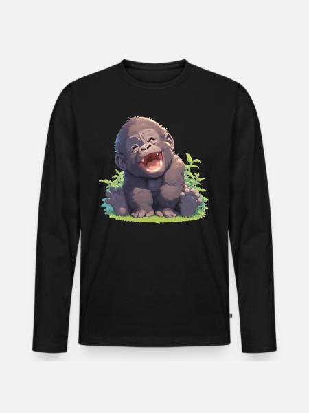 Gorillas Gorilla - Men's Premium Organic Long Sleeve Shirt - black
