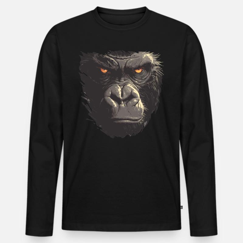 Gorillas Gorilla - Männer Premium Bio Langarmshirt - Schwarz
